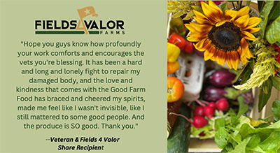 Fields 4 Valor Farms serves veterans in the community.